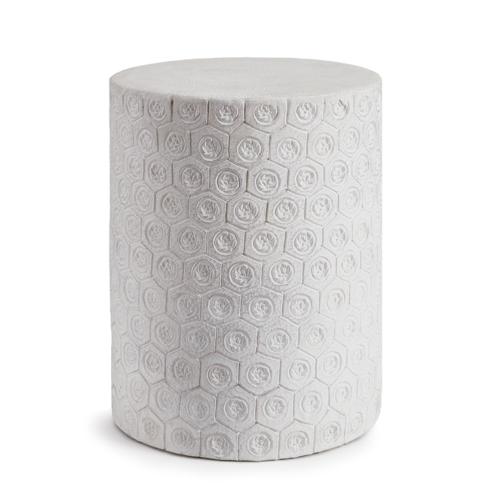 Outside The Box 18" Granada White Bee Hive Pattern Stool