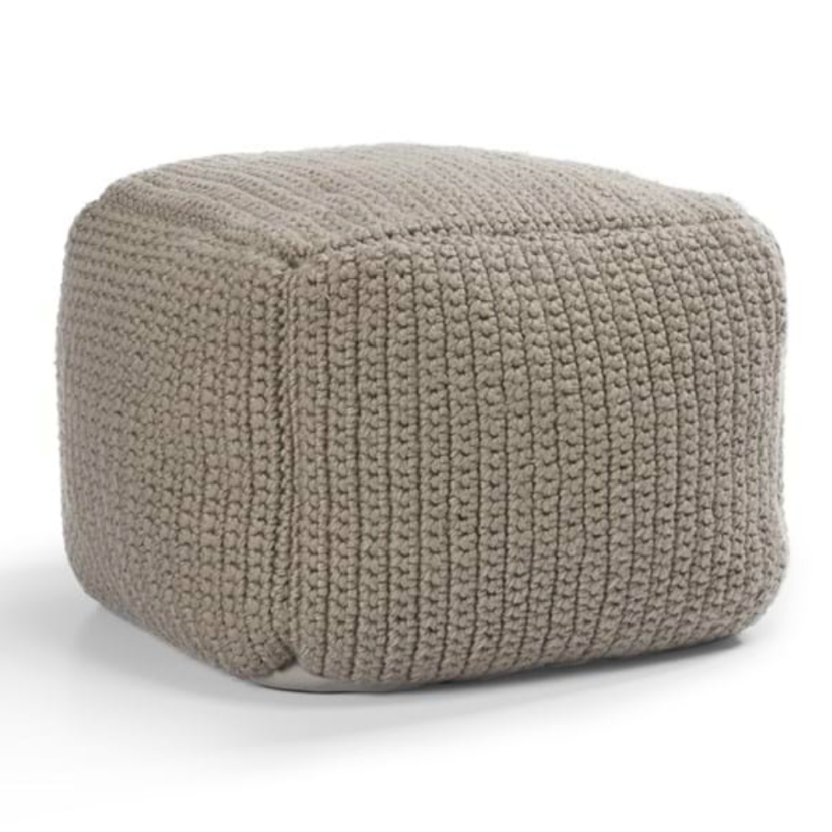 Outside The Box 18x18x14 Prism Natural Performance Fabric Pouf