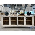 Outside The Box 83x18x34 Agno Reclaimed Pine White Wash Wood 4 Door Sideboard