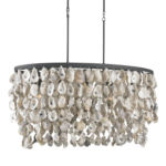 Outside The Box 20" Stillwater Natural Oyster Shell Oval Chandelier