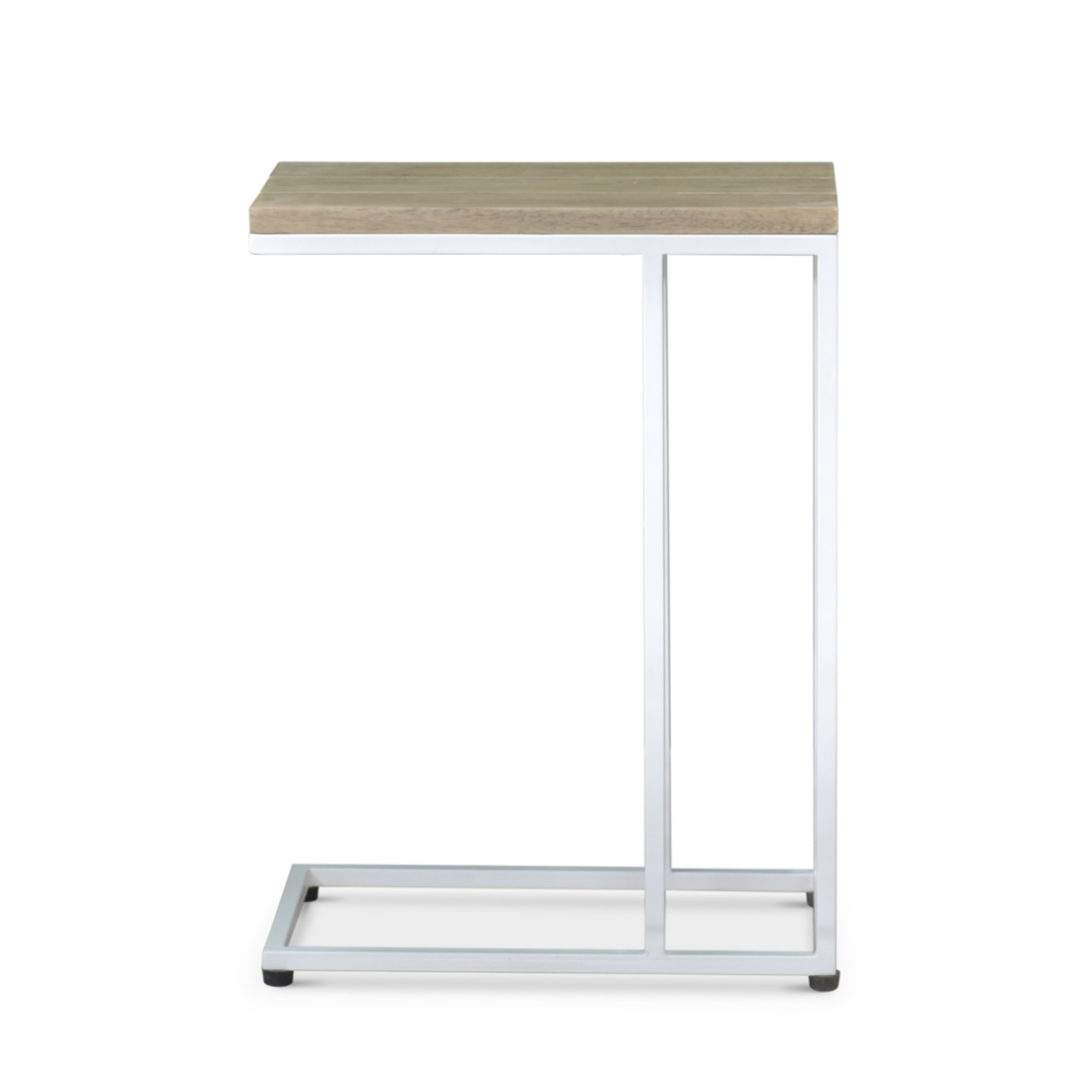 Outside The Box 18x10x24 Soma Smooth White C Table With Driftwood Mahogany Top