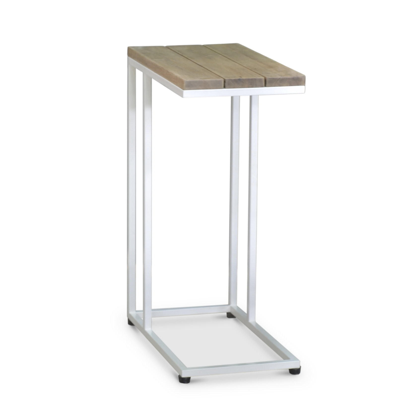 Outside The Box 18x10x24 Soma Smooth White C Table With Driftwood Mahogany Top