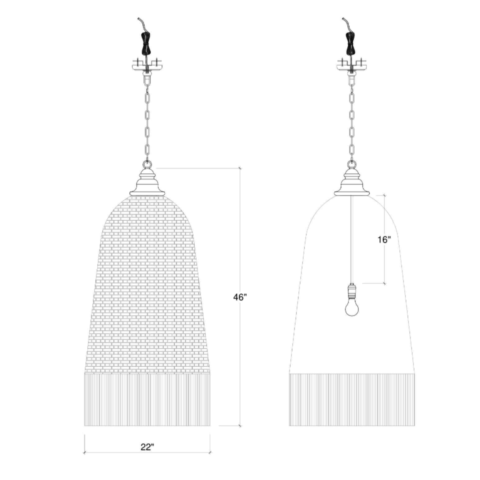 Outside The Box 45" Verdon Knitted Pendant In Blue