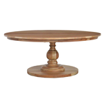 Outside The Box 72" Goucho Mahogany Round Trestle Dining Table In Fruitwood Finish