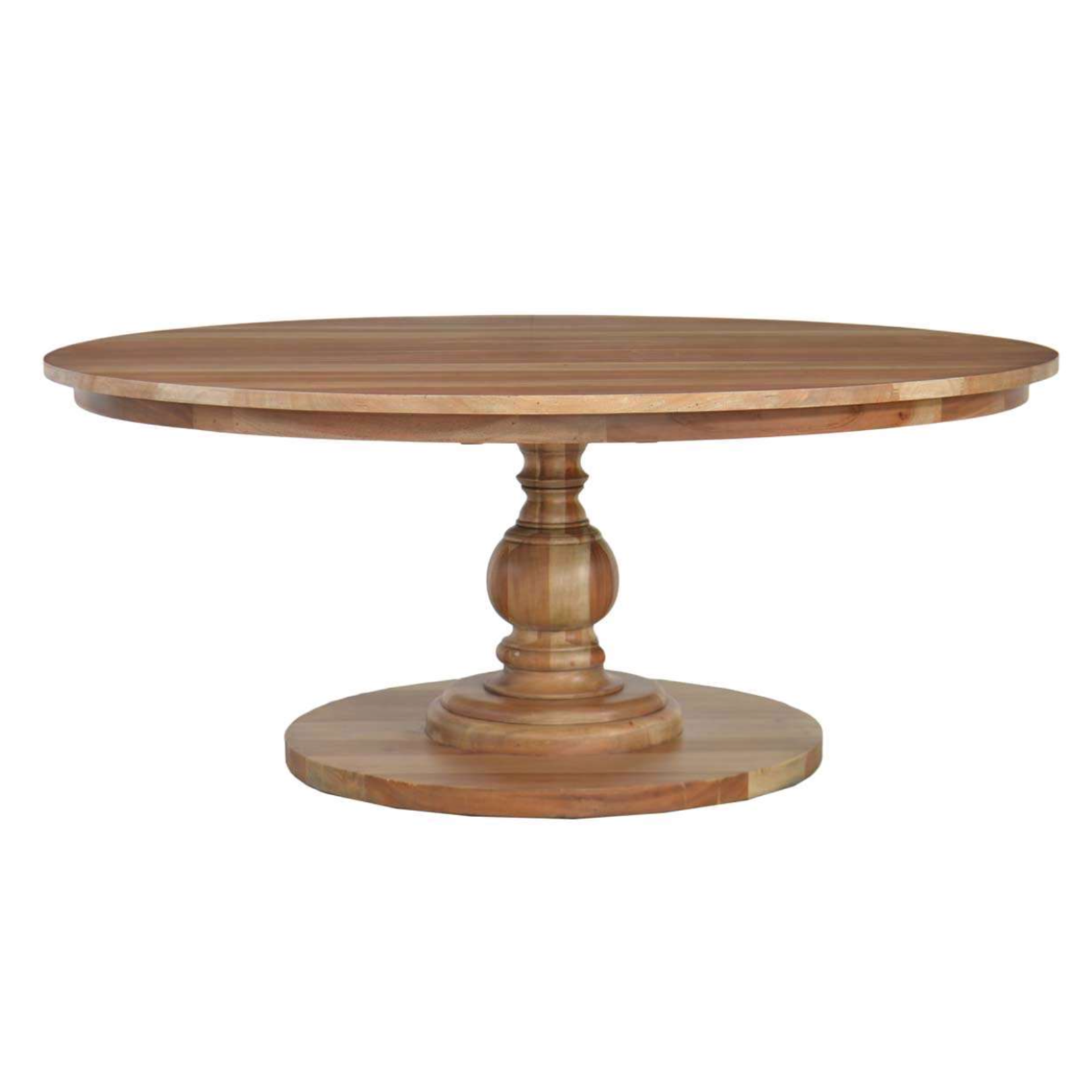 Outside The Box 72" Goucho Mahogany Round Trestle Dining Table In Fruitwood Finish