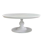 Outside The Box 72" Goucho Mahogany Round Trestle Dining Table In Weathered White