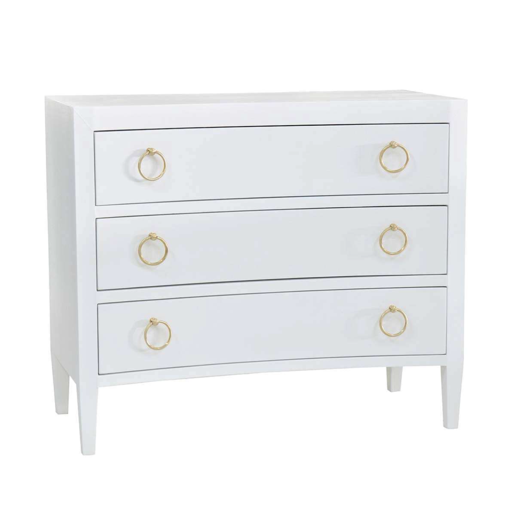 Outside The Box 42x20x36 Morning White Linen Wrapped Mahogany 3 Drawer Dresser