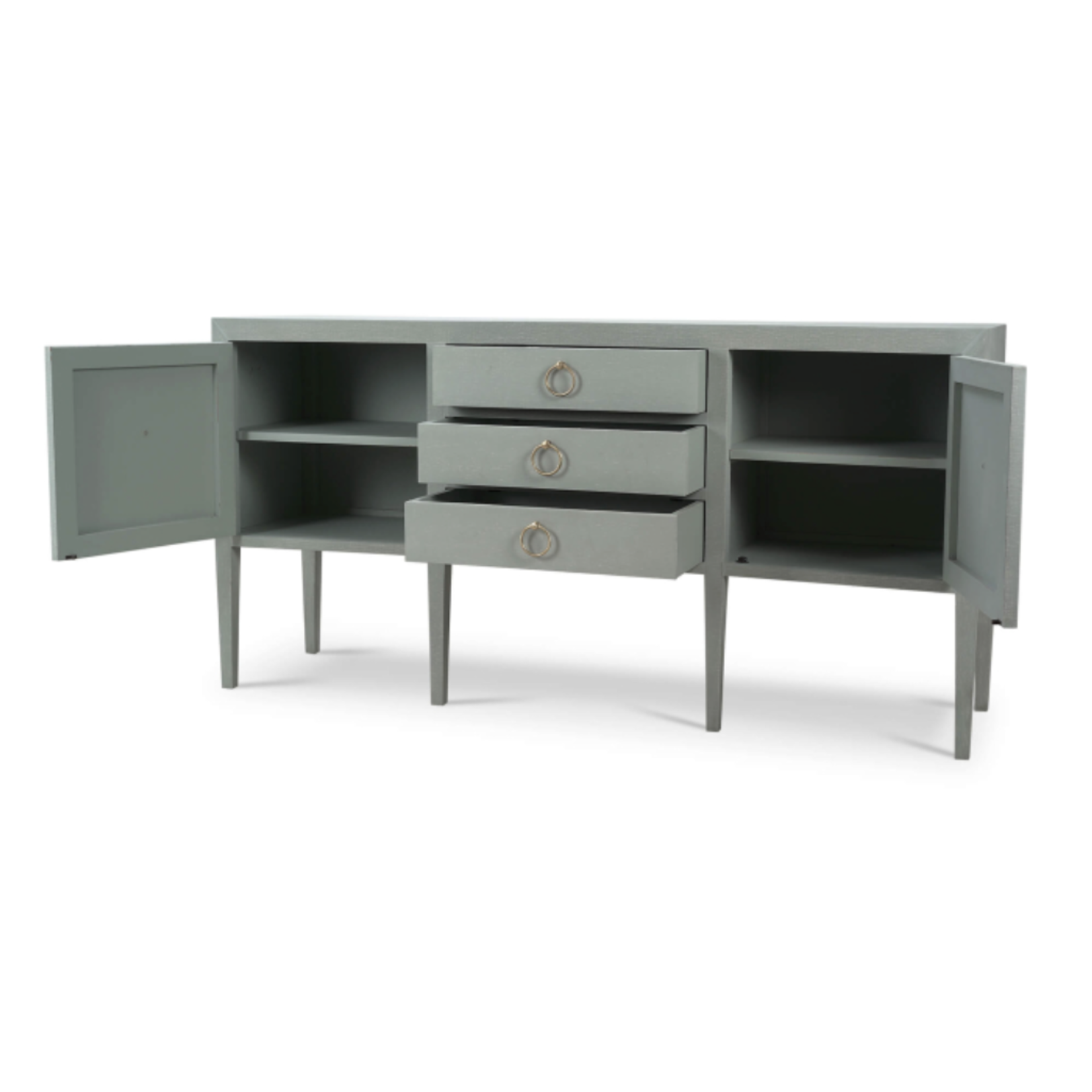 Outside The Box 80x21x40 Westminster Concave Linen Wrapped Sideboard In Pale Blue - FPBE