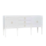 Outside The Box 80x21x40 Westminster Concave White Linen Wrapped Sideboard