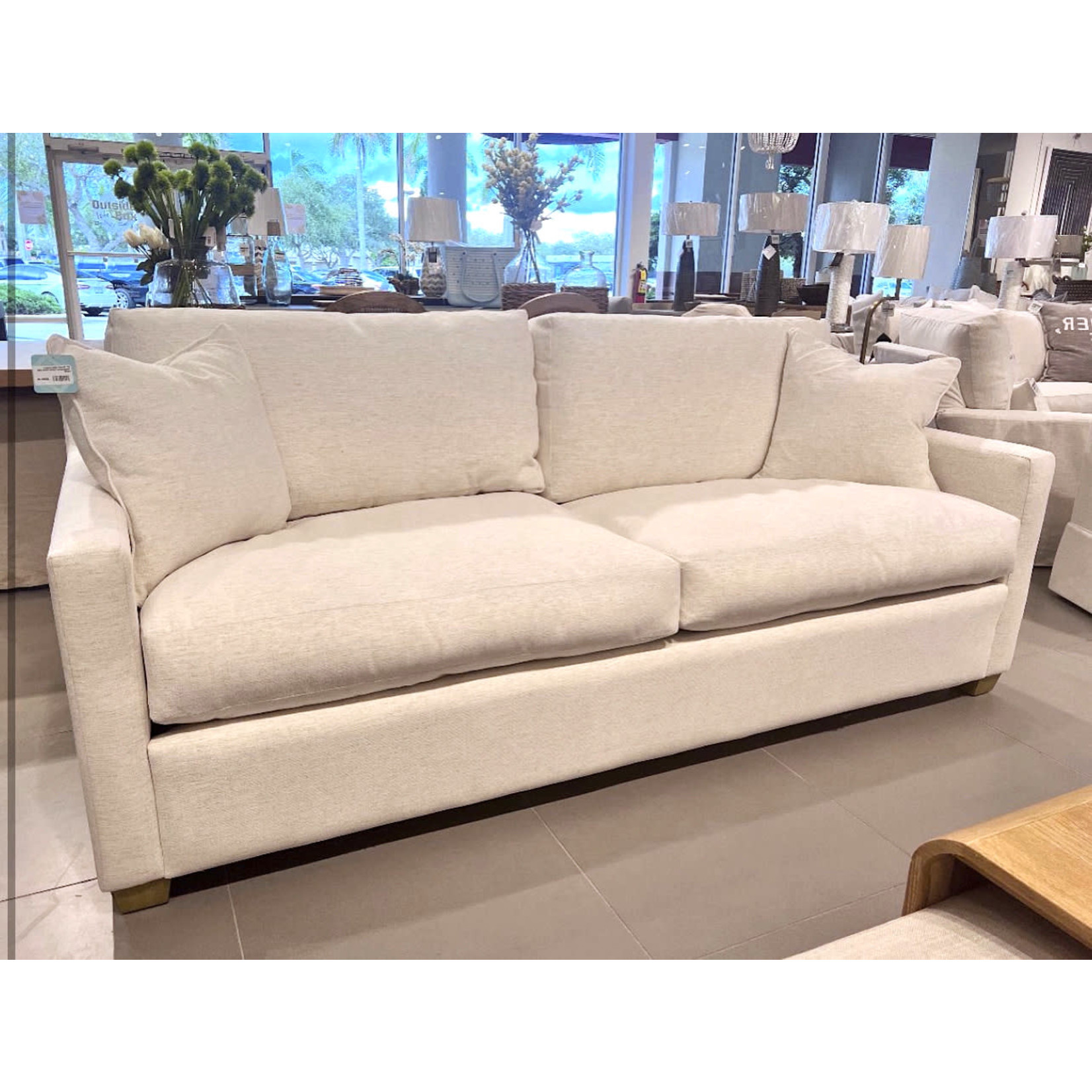 Outside The Box 77" Nomad Snow Crypton Performance Upholstered Trillium Down Sofa Sleeper Q5422