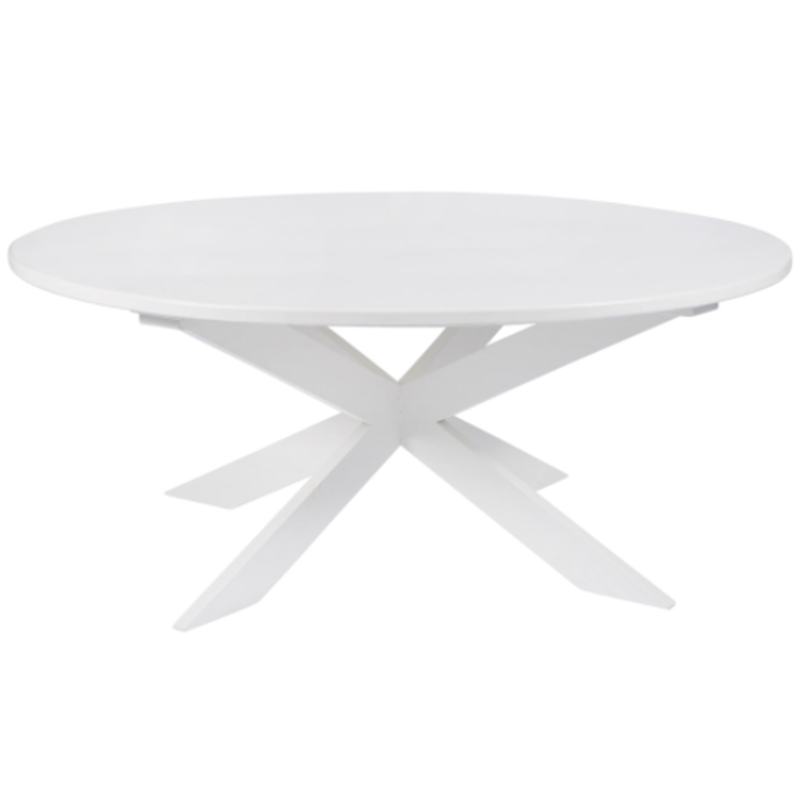 Outside The Box 72" Pearl Satin Snow Solid Hardwood Round Dining Table