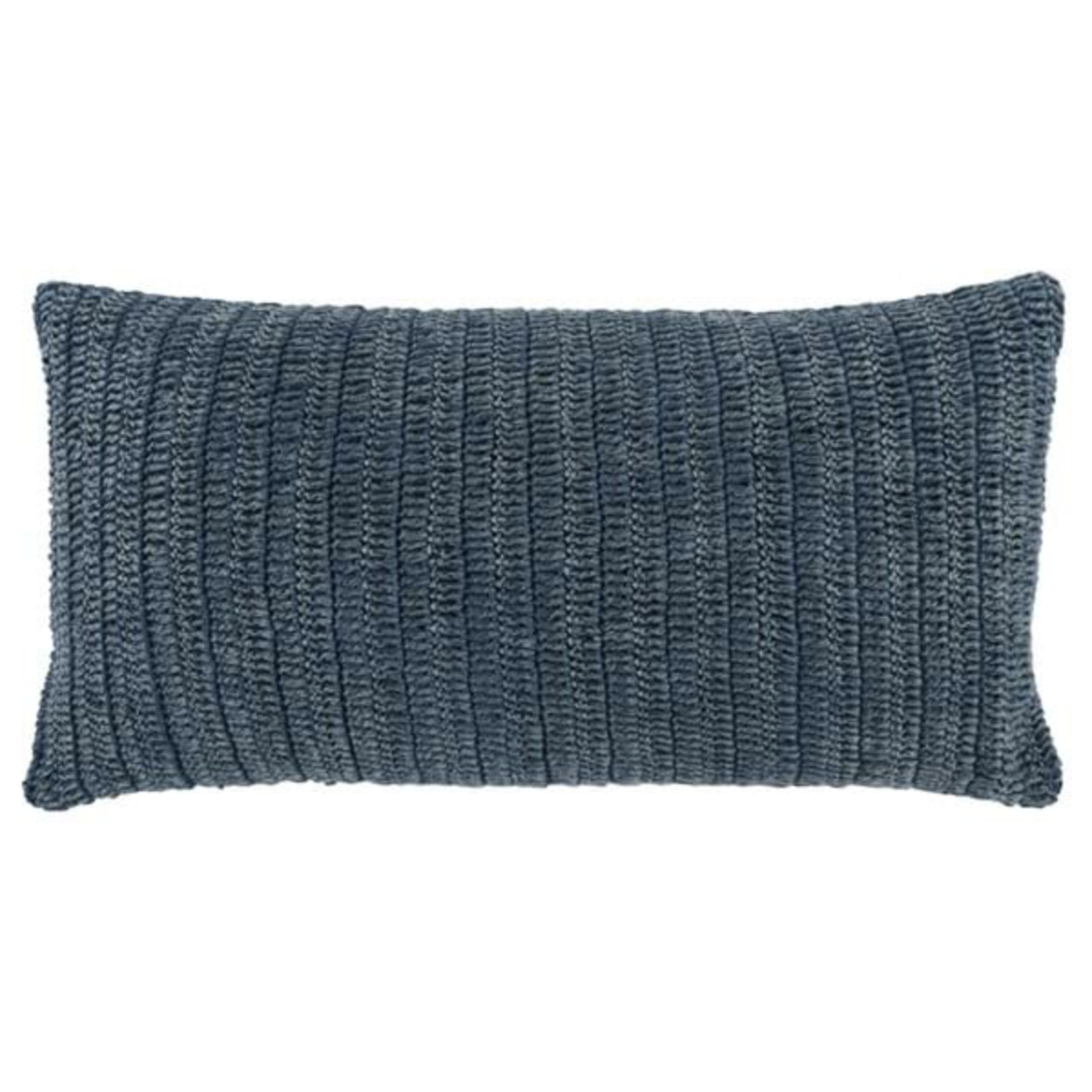 Outside The Box 26x14 SLD Rina Blue Hand-knitted 100% Belgian Flax Linen Pillow