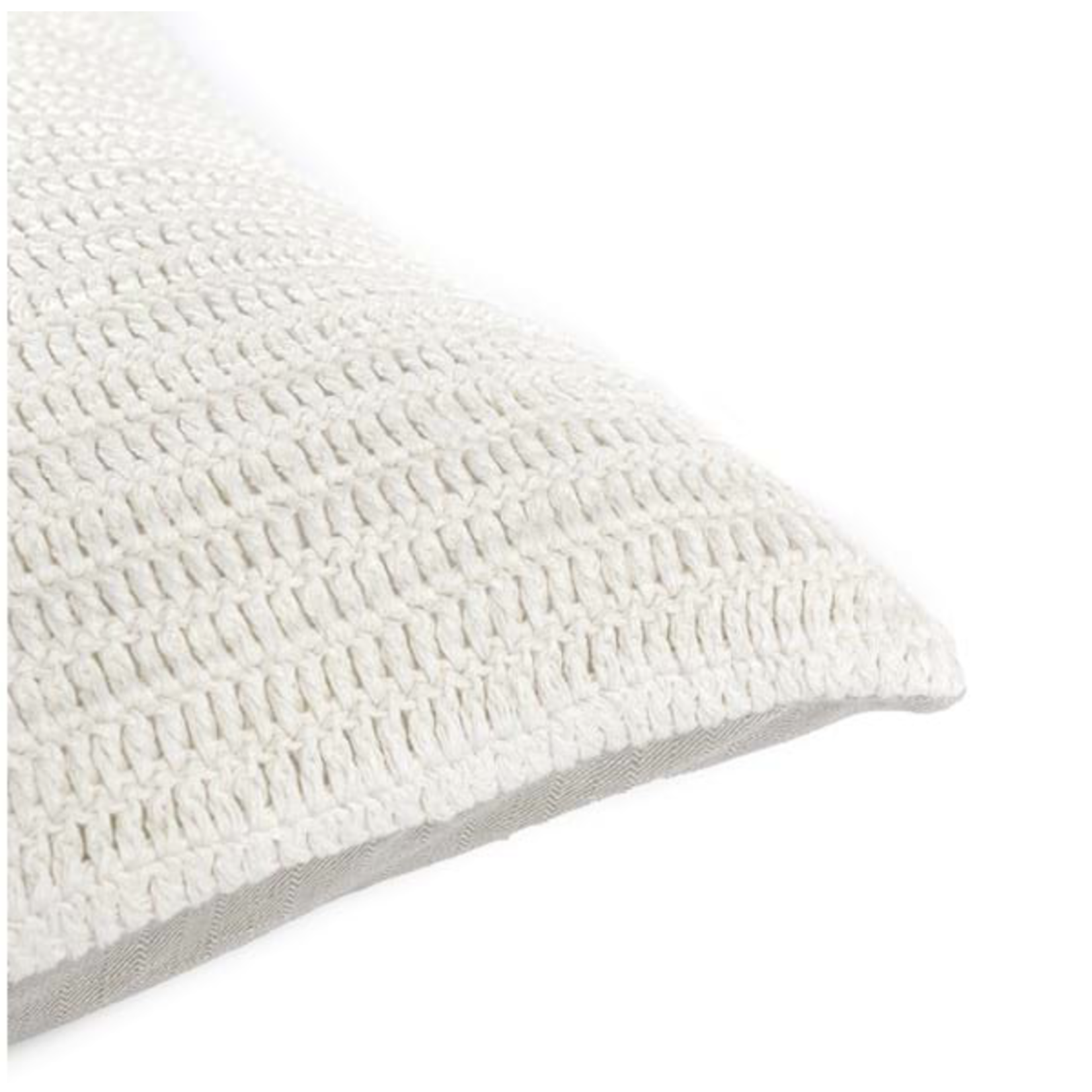 Outside The Box 36x16 SLD Rina Ivory Hand-Knitted 100% Belgian Flax Linen Pillow