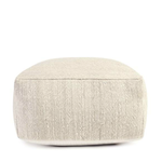 Outside The Box 24x24x12 Halter Ivory 100% Jute Bleached Pouf