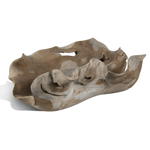 Outside The Box 25x19x9 Natural Teak Wood Curvy Bowl