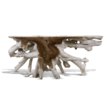 Outside The Box 70x18x31 Bleach & Natural Teak Wood Console Table