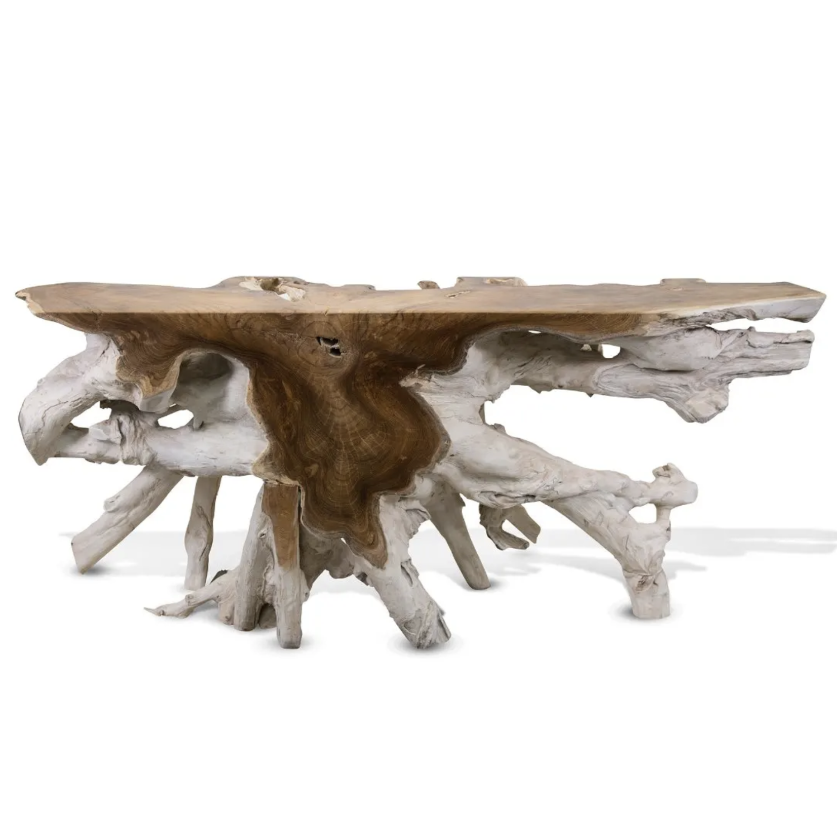 Outside The Box 70x18x31 Bleach & Natural Teak Wood Console Table