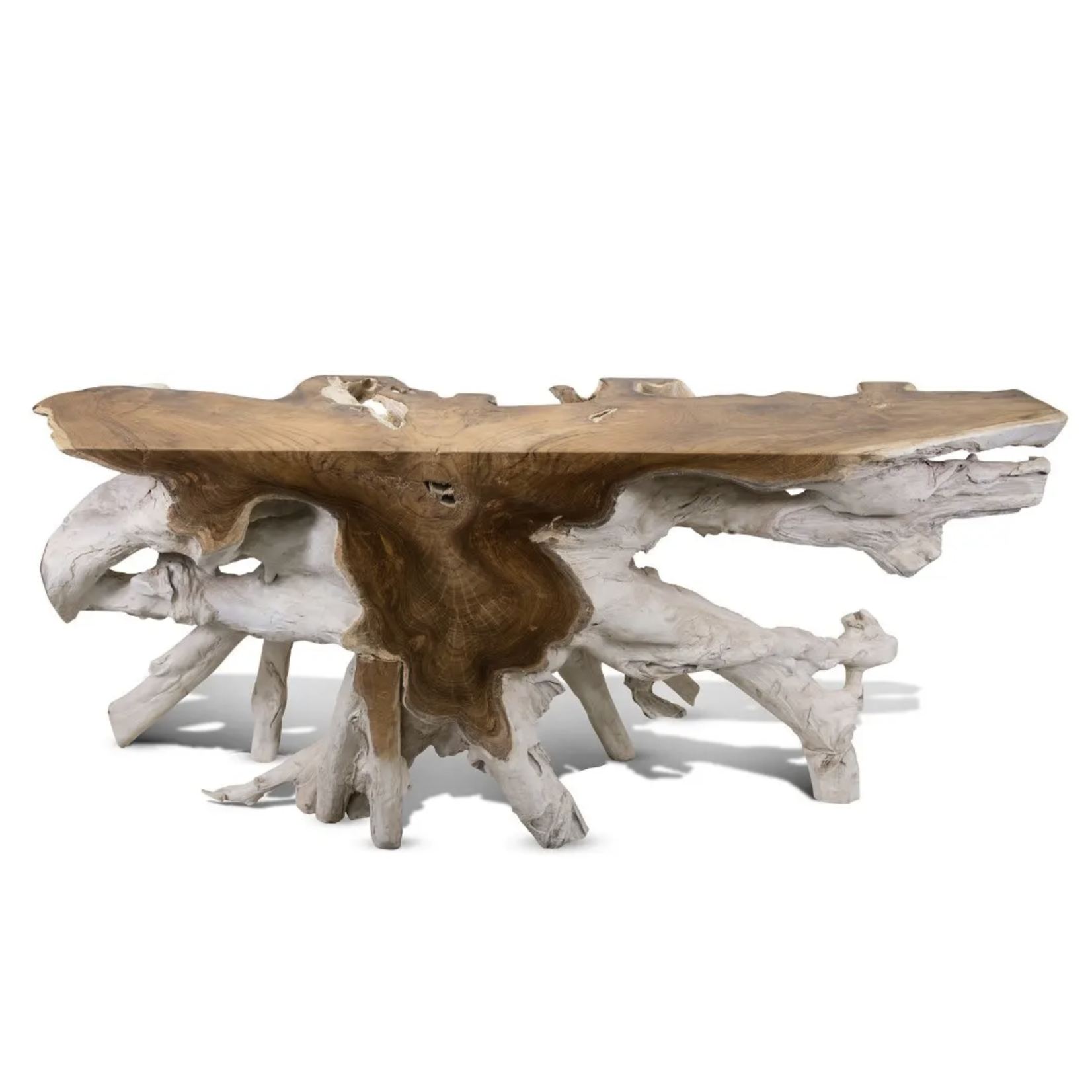Outside The Box 70x18x31 Bleach & Natural Teak Wood Console Table