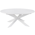 Outside The Box 60" Pearl Satin Snow Solid Hardwood Round Dining Table