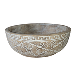Outside The Box 14" Albizia Natural Solid Wood Carved Bowl