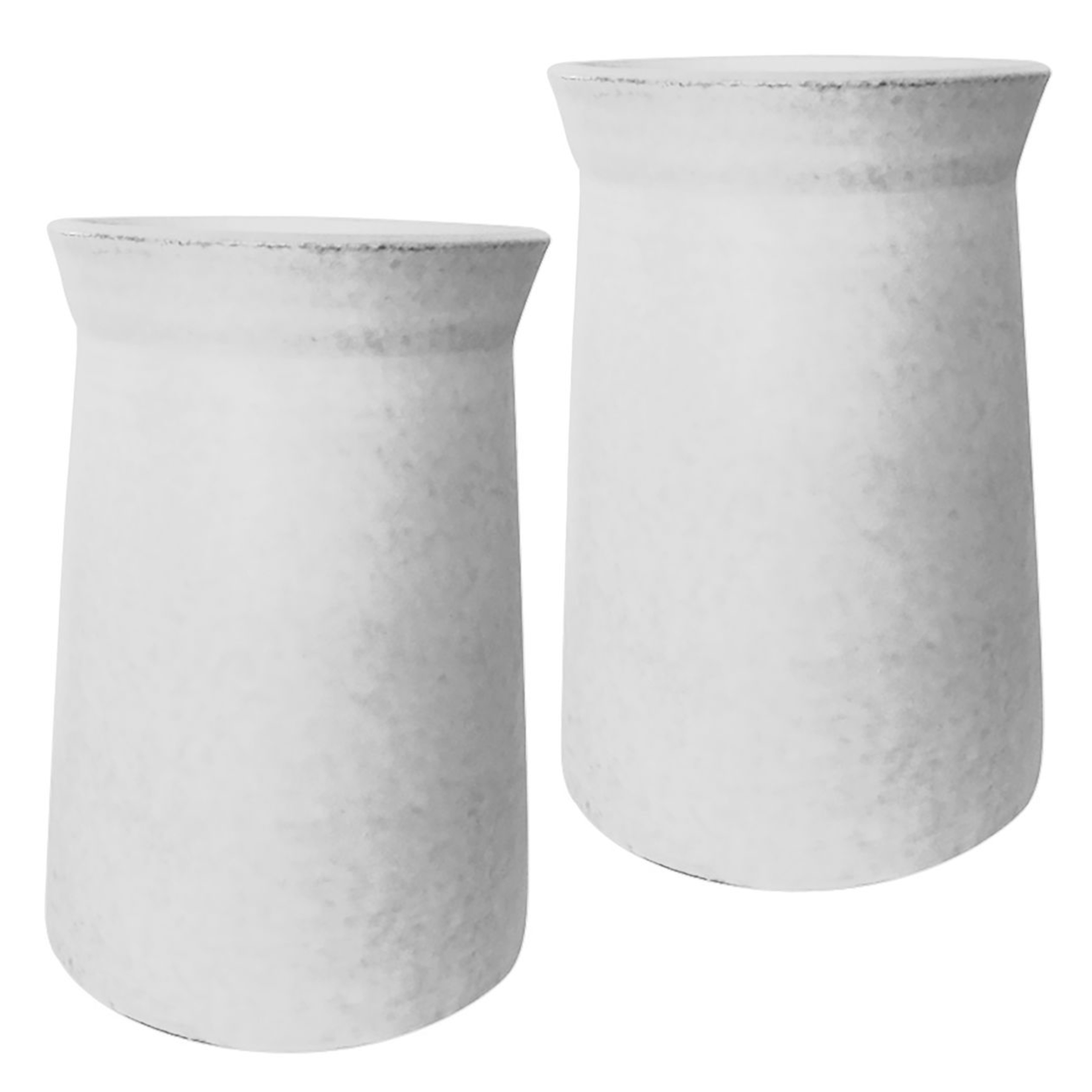 Outside The Box 13" Set Of 2 Zola White Ceramic Vases