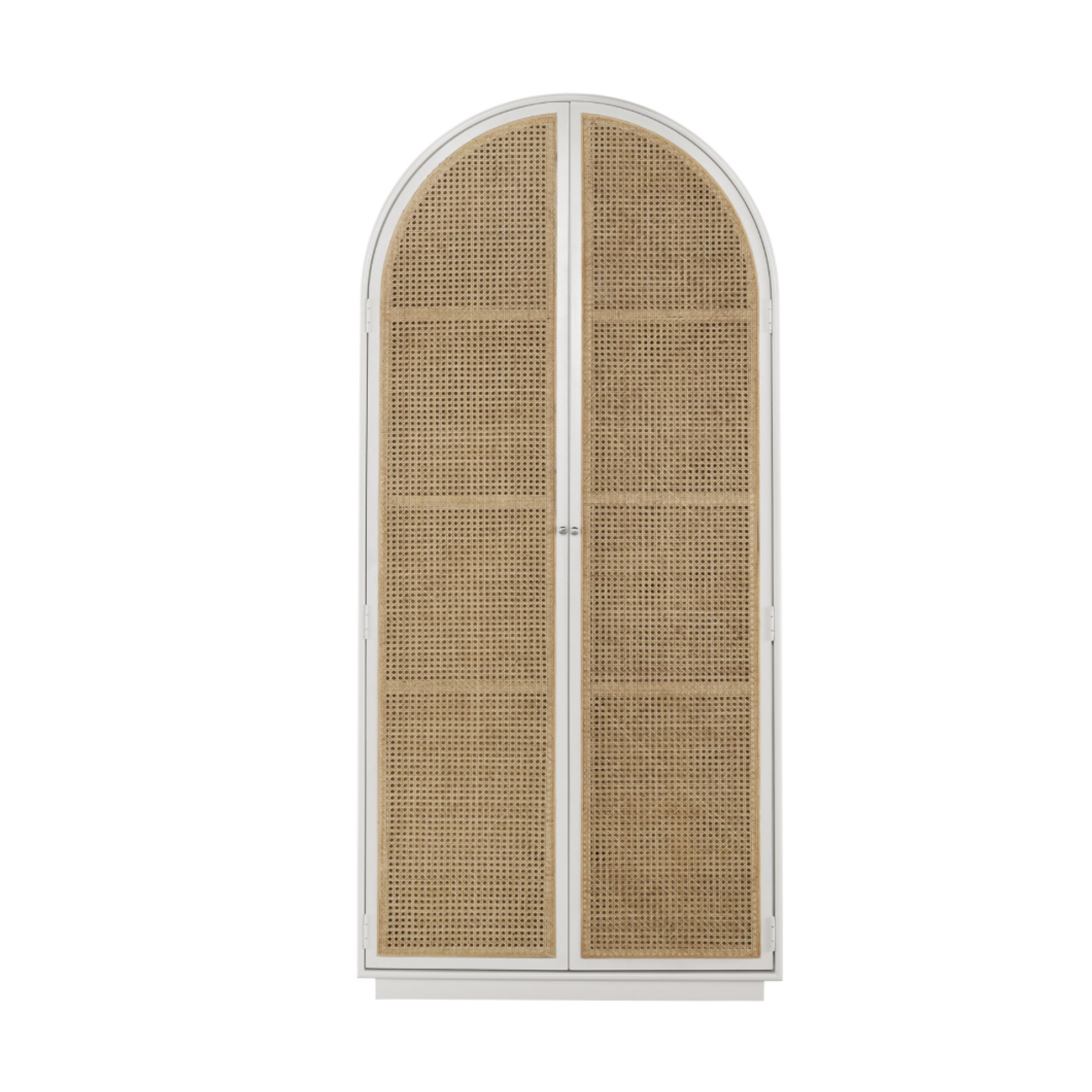 Outside The Box 40x19x86 Golden Hour White Wood & Natural Cane 2 Door Armoire