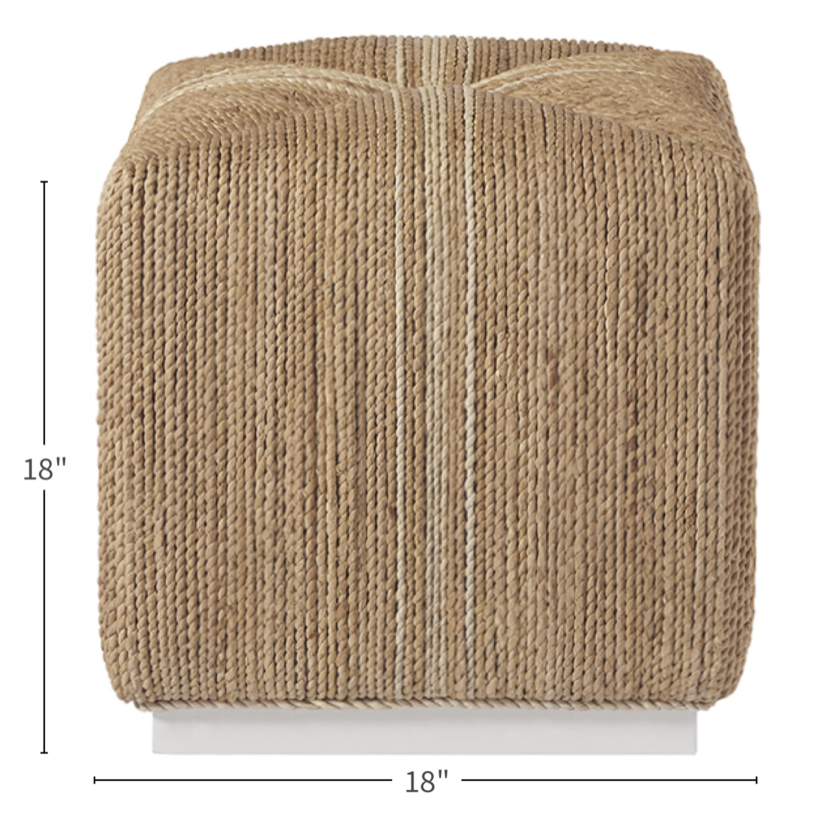 Outside The Box 18x18x18 Abaca Natural Woven Cube Ottoman / Bench