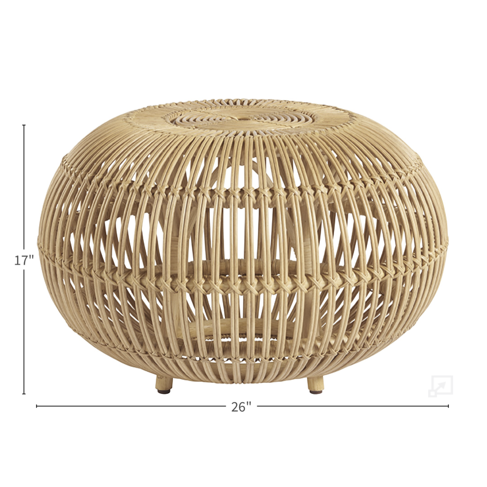 Outside The Box 26x17 Natural Rattan Scatter Coffee Table / Ottoman