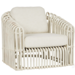 Outside The Box Camp Bay White Rattan Accent Chair