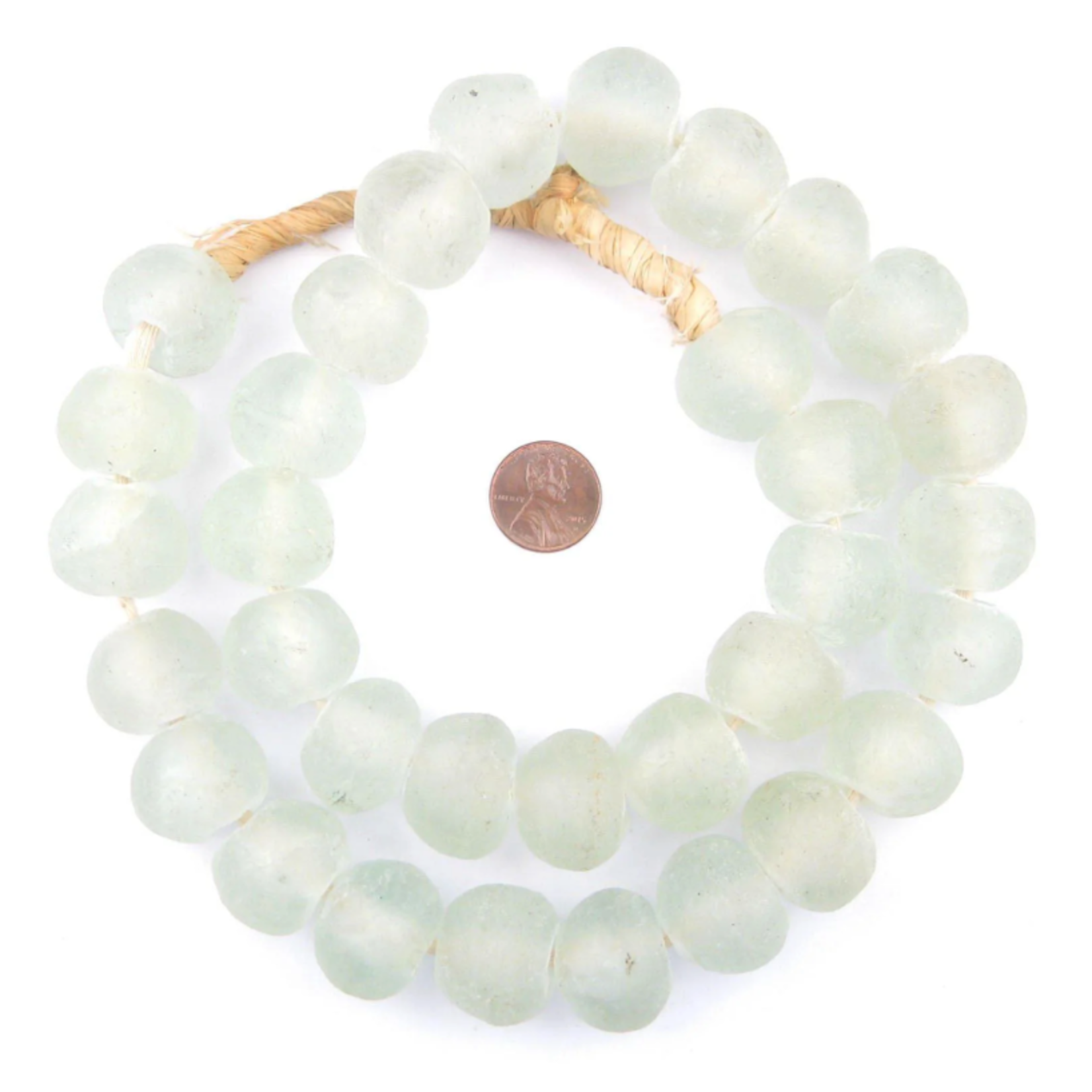 Outside The Box 30" Clear Recycled 24mm Glass Beads