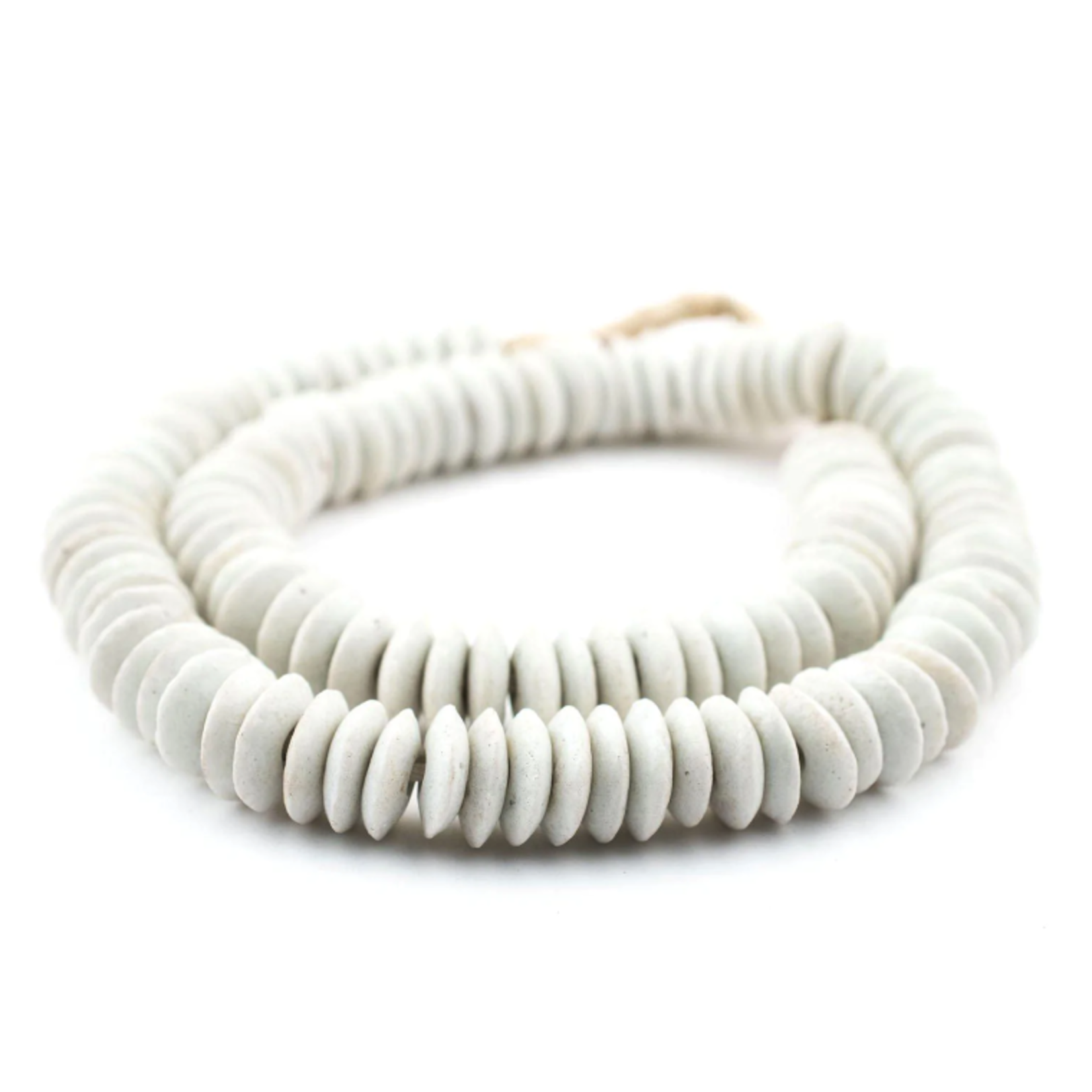 Outside The Box 24" White Ashanti Saucer 14mm Glass Beads