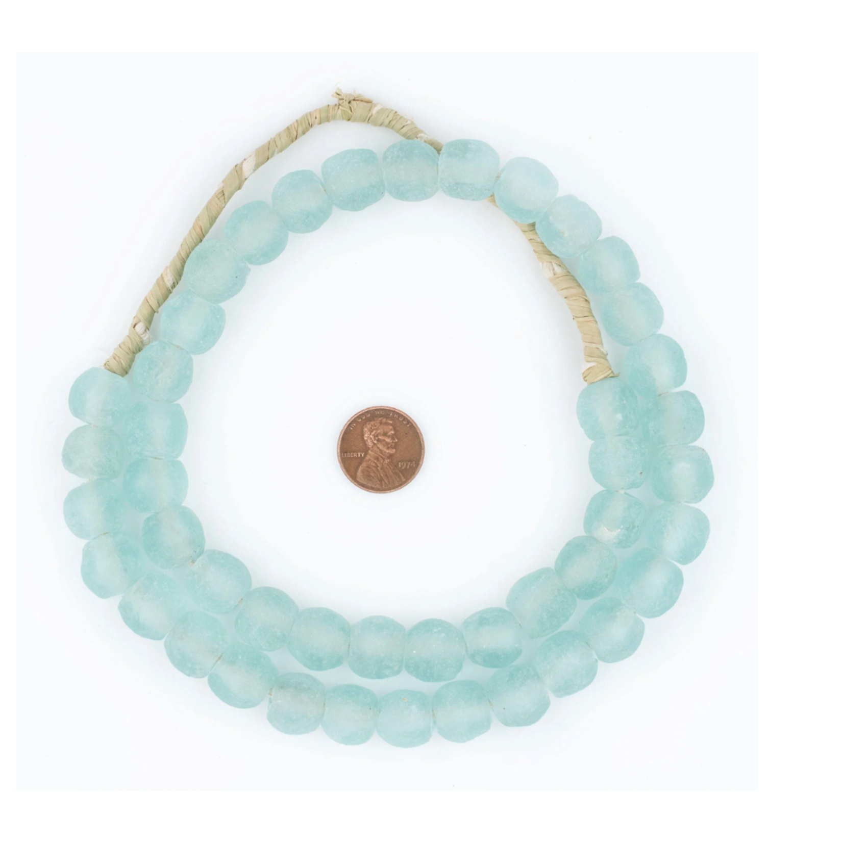 Outside The Box 27" River Aqua Recycled 14mm Glass Beads