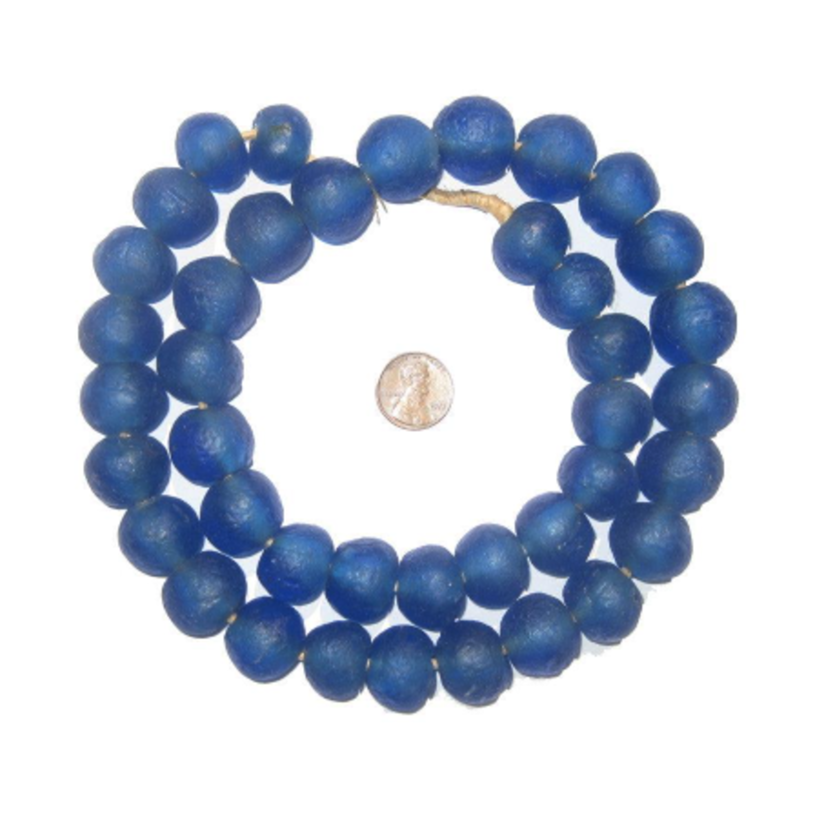 Outside The Box 28" Blue Recycled 18mm Glass Beads