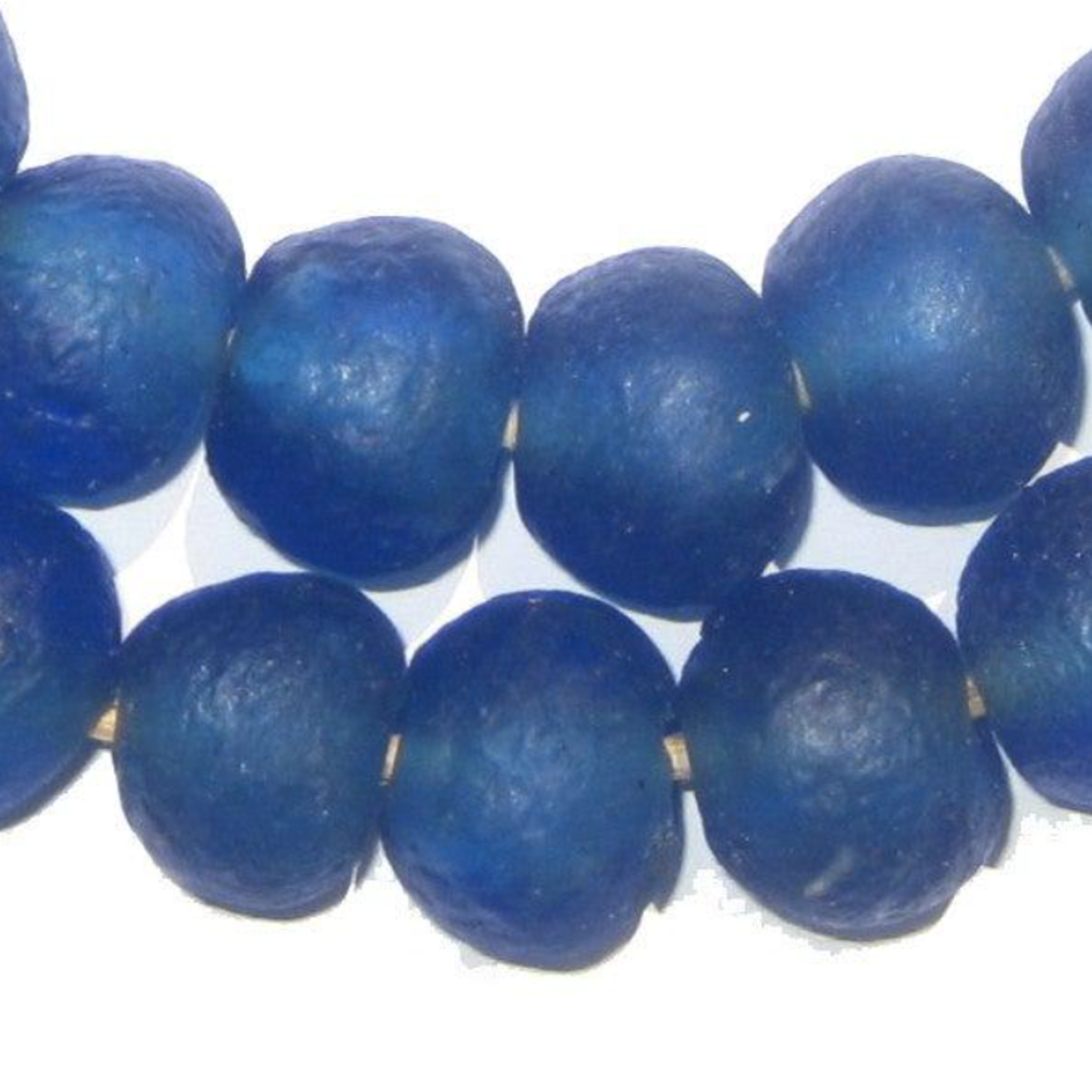 Outside The Box 28" Blue Recycled 18mm Glass Beads