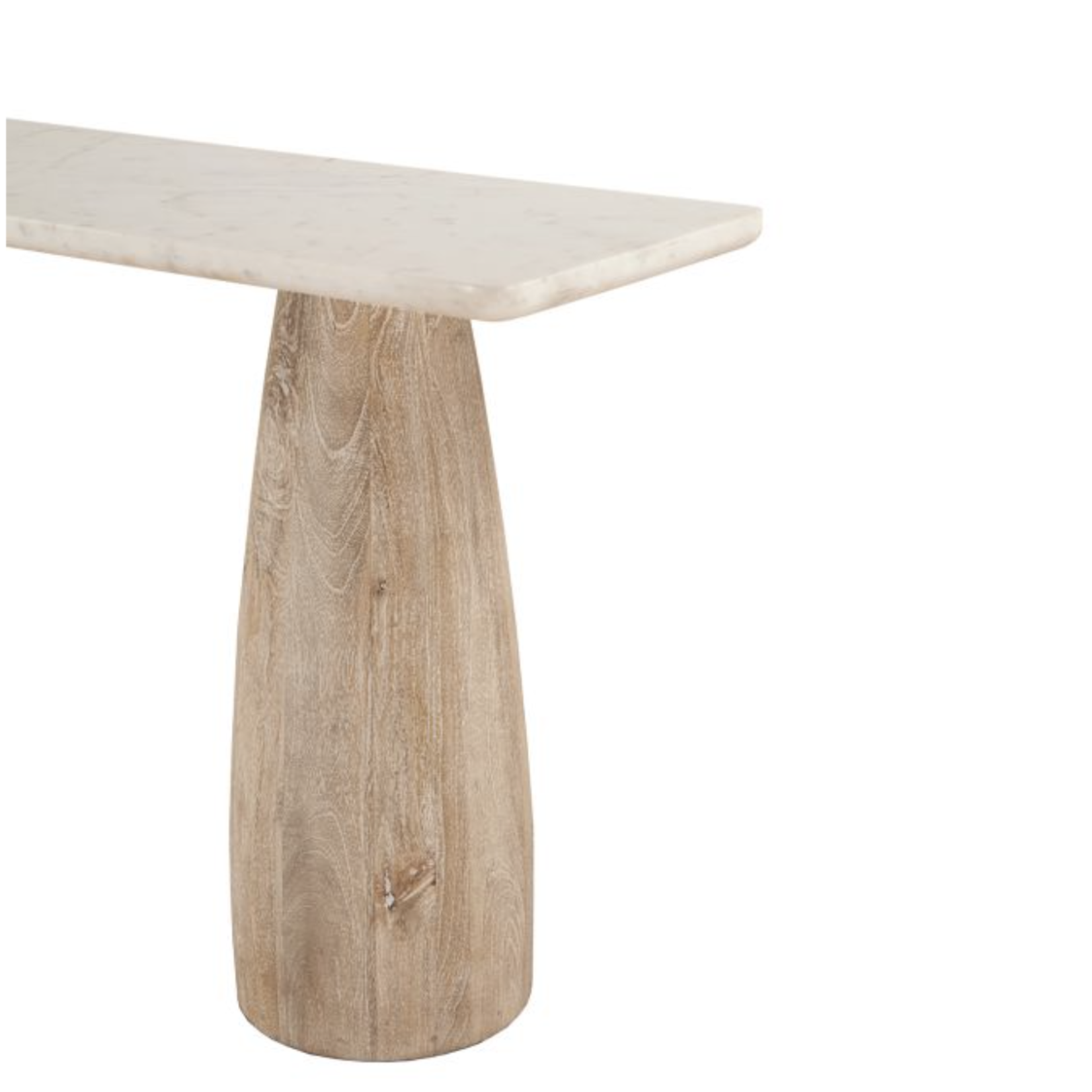 Outside The Box 60x16x30  Palm Springs White Marble Top & White Wash Mango Wood Console Table