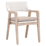 Outside The Box Essentials For Living Lucia White Arm Dining Chair Natural Light Gray Oak