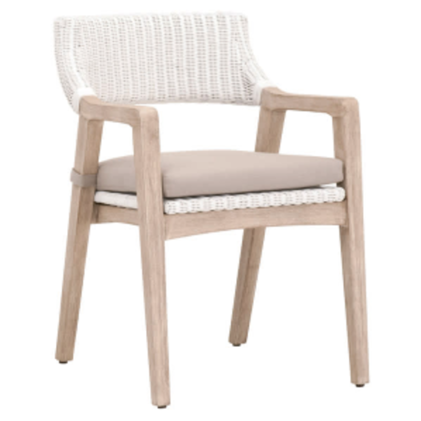 Outside The Box Essentials For Living Lucia White Arm Dining Chair Natural Light Gray Oak