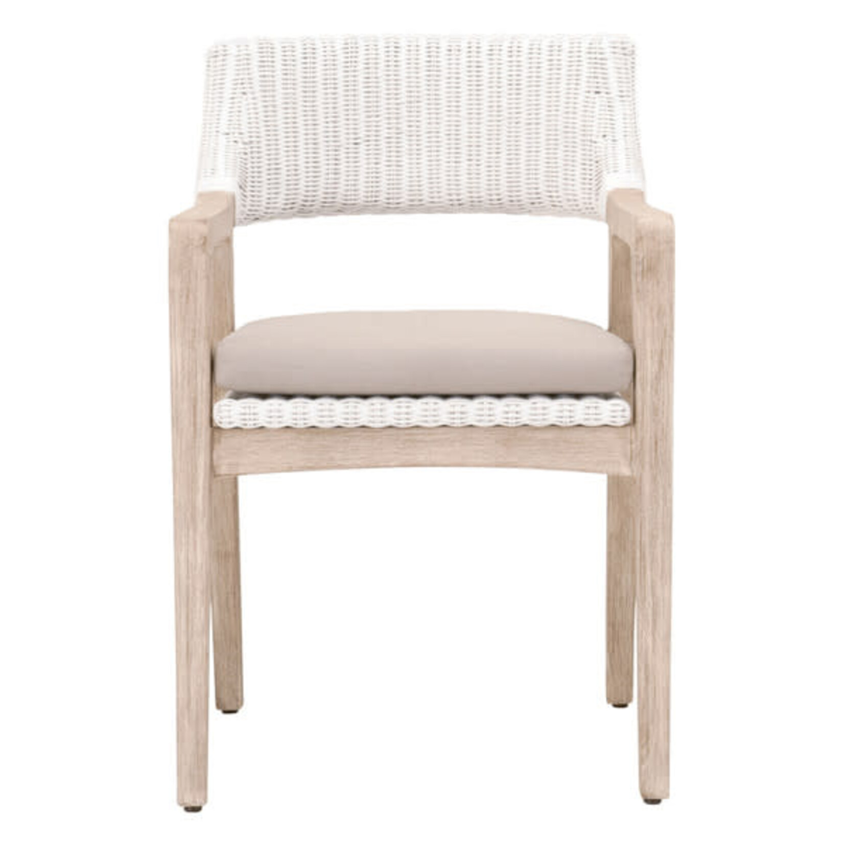 Outside The Box Essentials For Living Lucia White Arm Dining Chair Natural Light Gray Oak