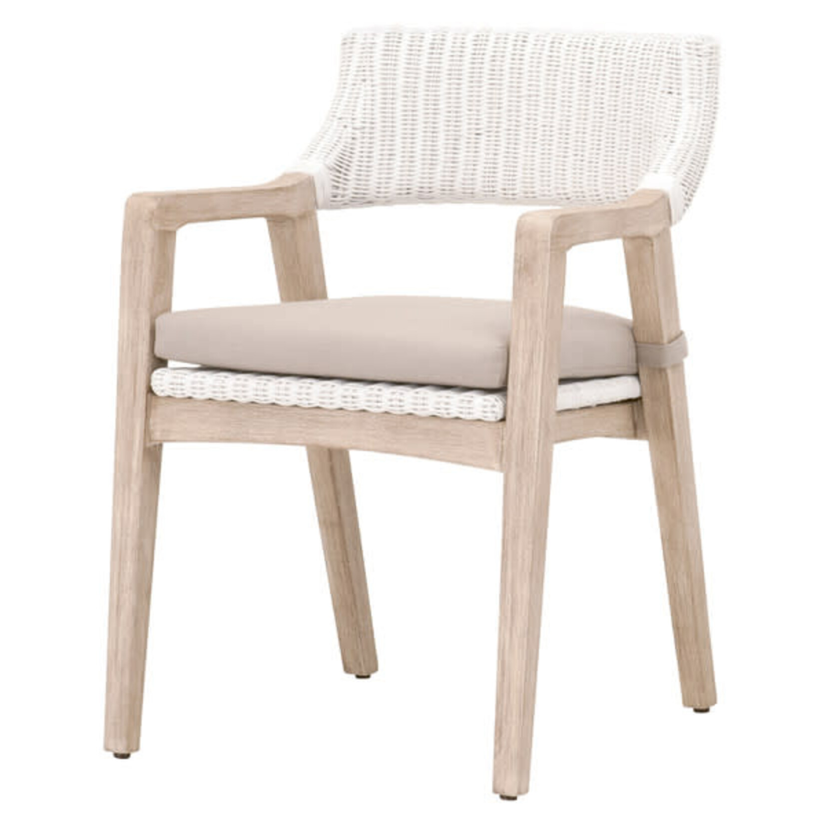 Outside The Box Essentials For Living Lucia White Arm Dining Chair Natural Light Gray Oak