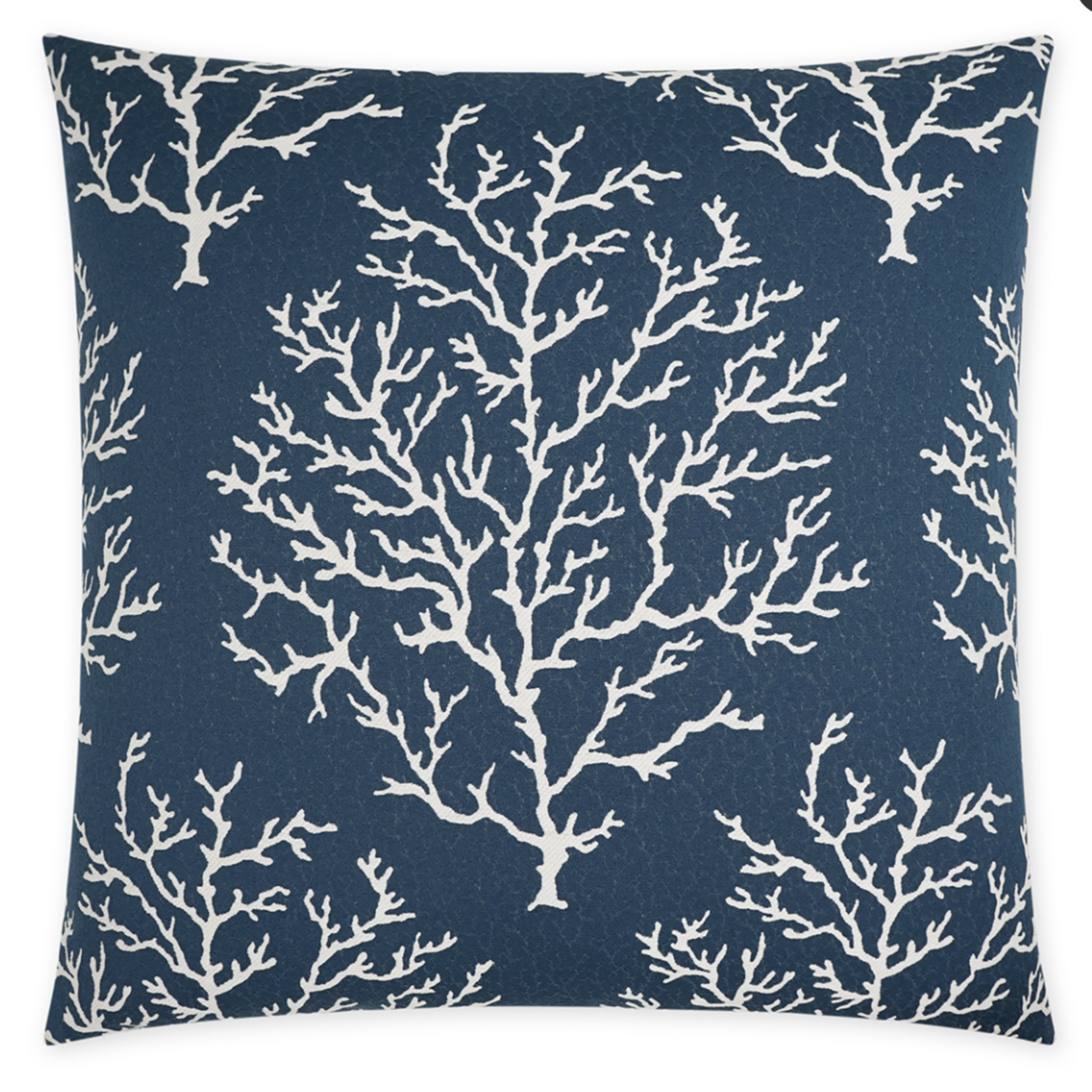 Outside The Box 24x24 Coral Craze Feather Down Pillow In Navy