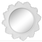 Outside The Box 34" Sea Coral White Round Mirror