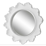 Outside The Box 34" Sea Coral White Round Mirror