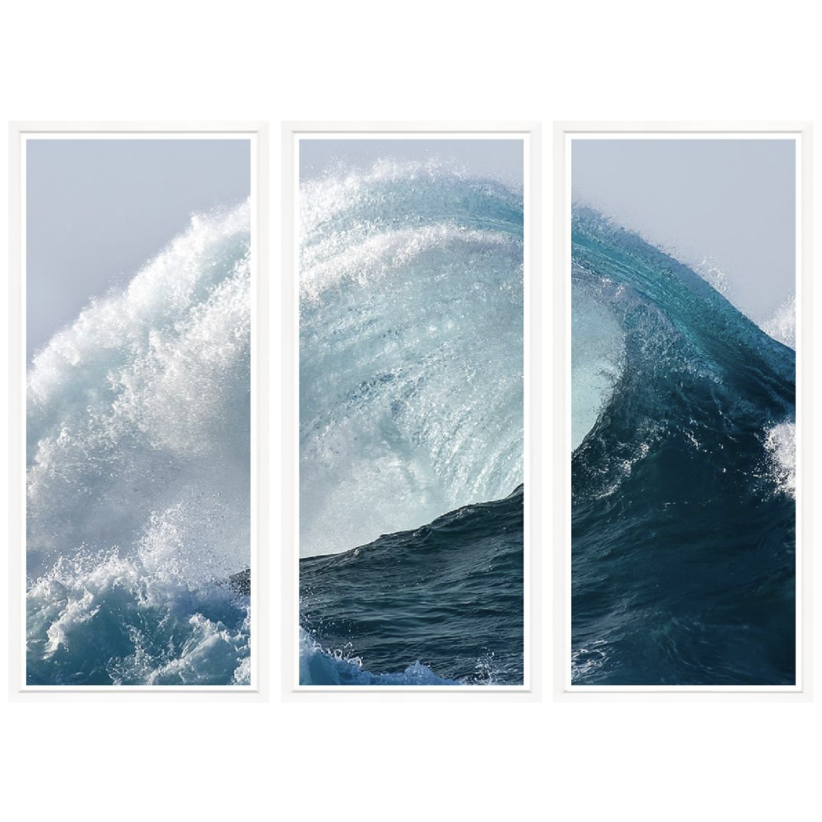 Outside The Box 67x50 Trowbridge Crashing Wave Triptych Art