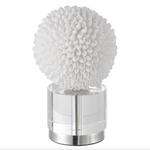 Outside The Box 10" Cascara White Handcrafted Faux Sea Shell Sculpture With Crystal Base