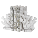 Outside The Box 9" Set Of 2 Charbel Faux White Coral Bookends