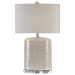 Outside The Box 26" Uttermost Modica Taupe Gray Oval Ceramic Table Lamp