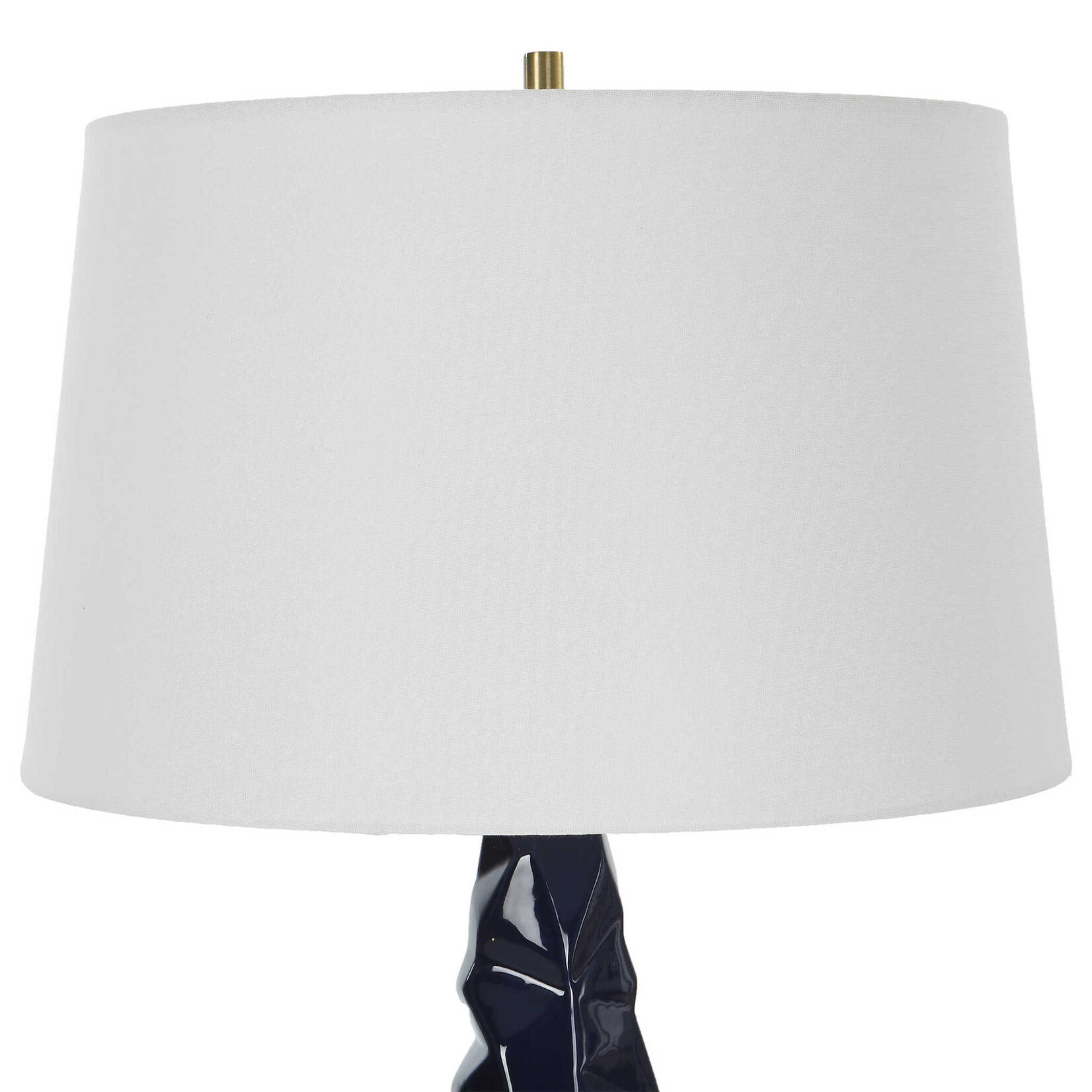 Outside The Box 31" Uttermost Kavos Navy Blue Geometric Ceramic Table Lamp