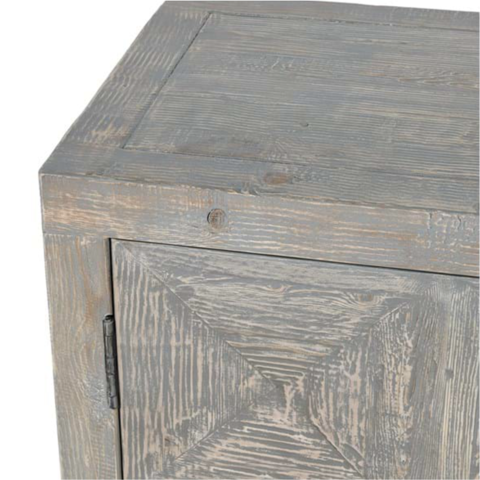 Outside The Box 104x19x34 Elani Distressed Blue Reclaimed Pine 4 Door Sideboard