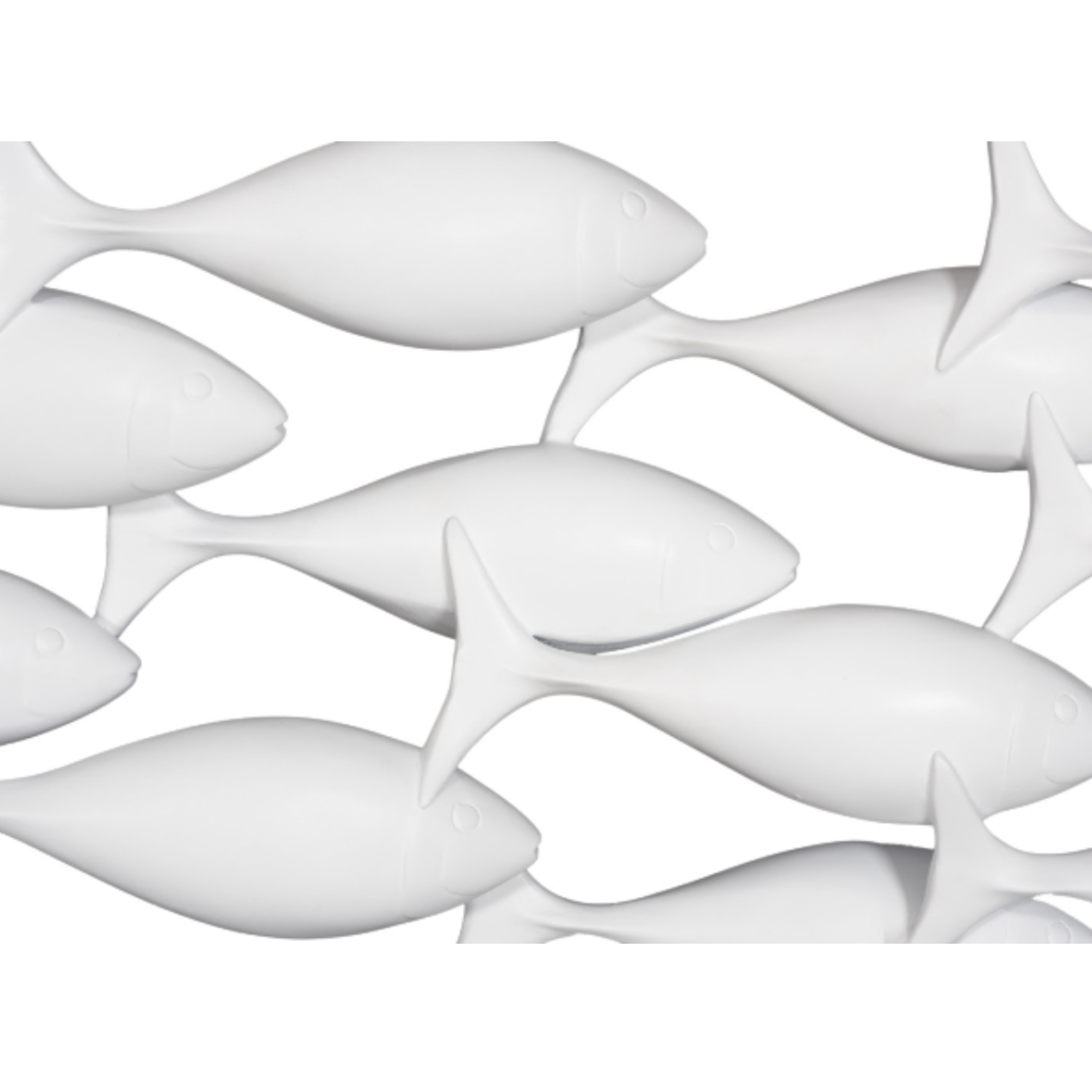 Outside The Box 72x16 School Of Fish Matte White Wall Art