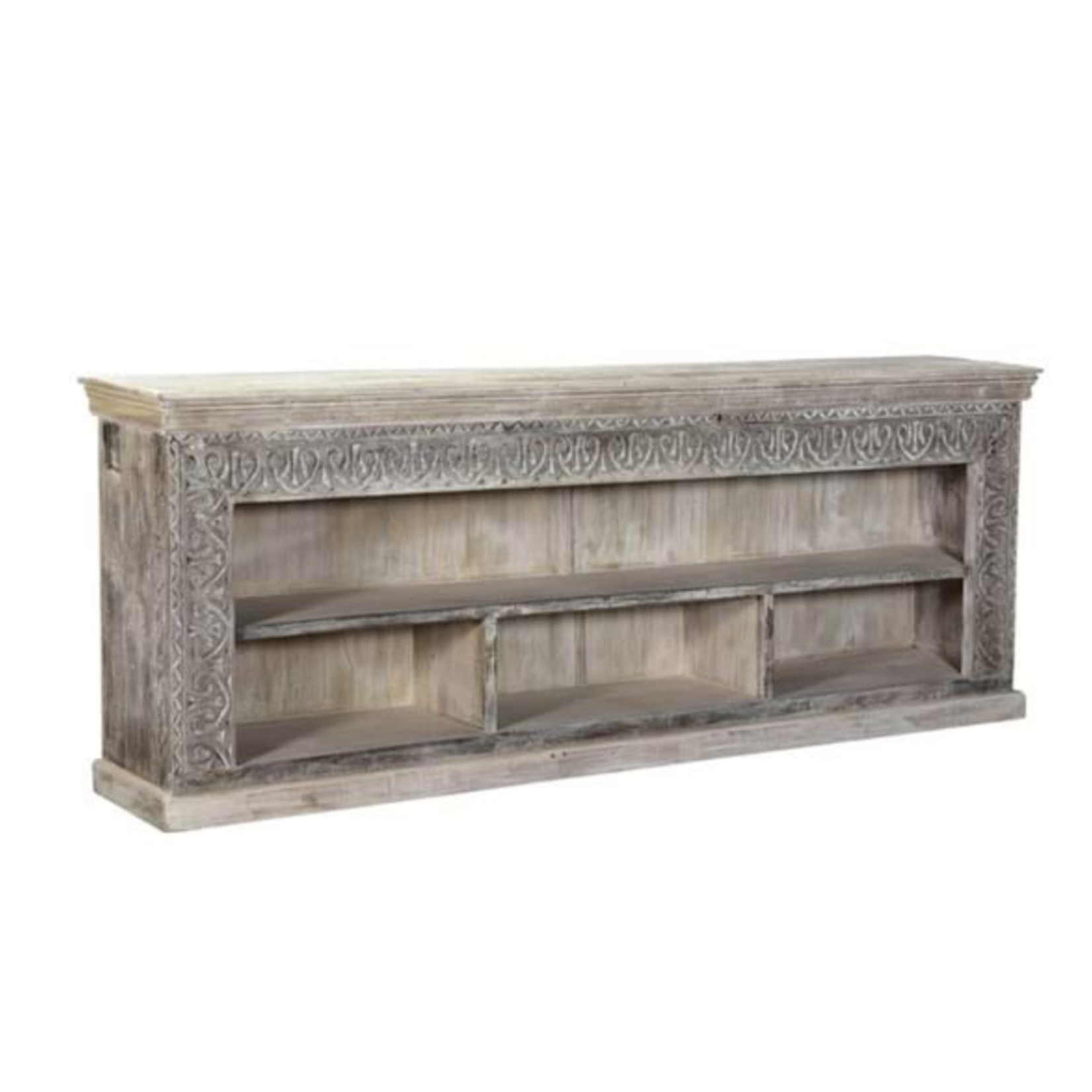 Outside The Box 105x17x37 Gizelle Bleached Reclaimed Wood Open Sideboard